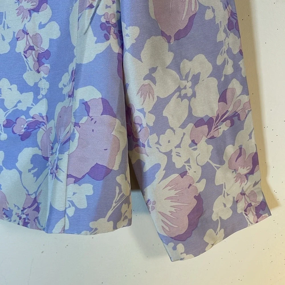 Papell Silk Floral Open Front Jacket. 12P. NWT. - Picture 7 of 9